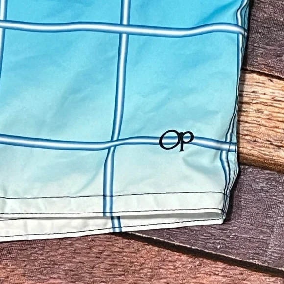Ocean Pacific OP Mens Blue Board Shorts Swim Trunks Surfer Bathing Suit